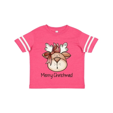 

Inktastic Merry Christmas Reindeer Head Gift Toddler Boy or Toddler Girl T-Shirt