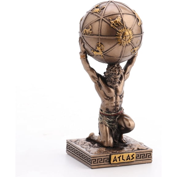 Veronese Design Atlas Greek Titan Resin Miniature Figurine Hand Painted 3 3/4 In