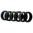 thumbnail image 1 of Juego de anillos de boda de silicona de 2 capas biselados de 8 mm - Camuflaje negro de ROQ para hombres - Anillo de 6 x 8 mm, 1 of 1