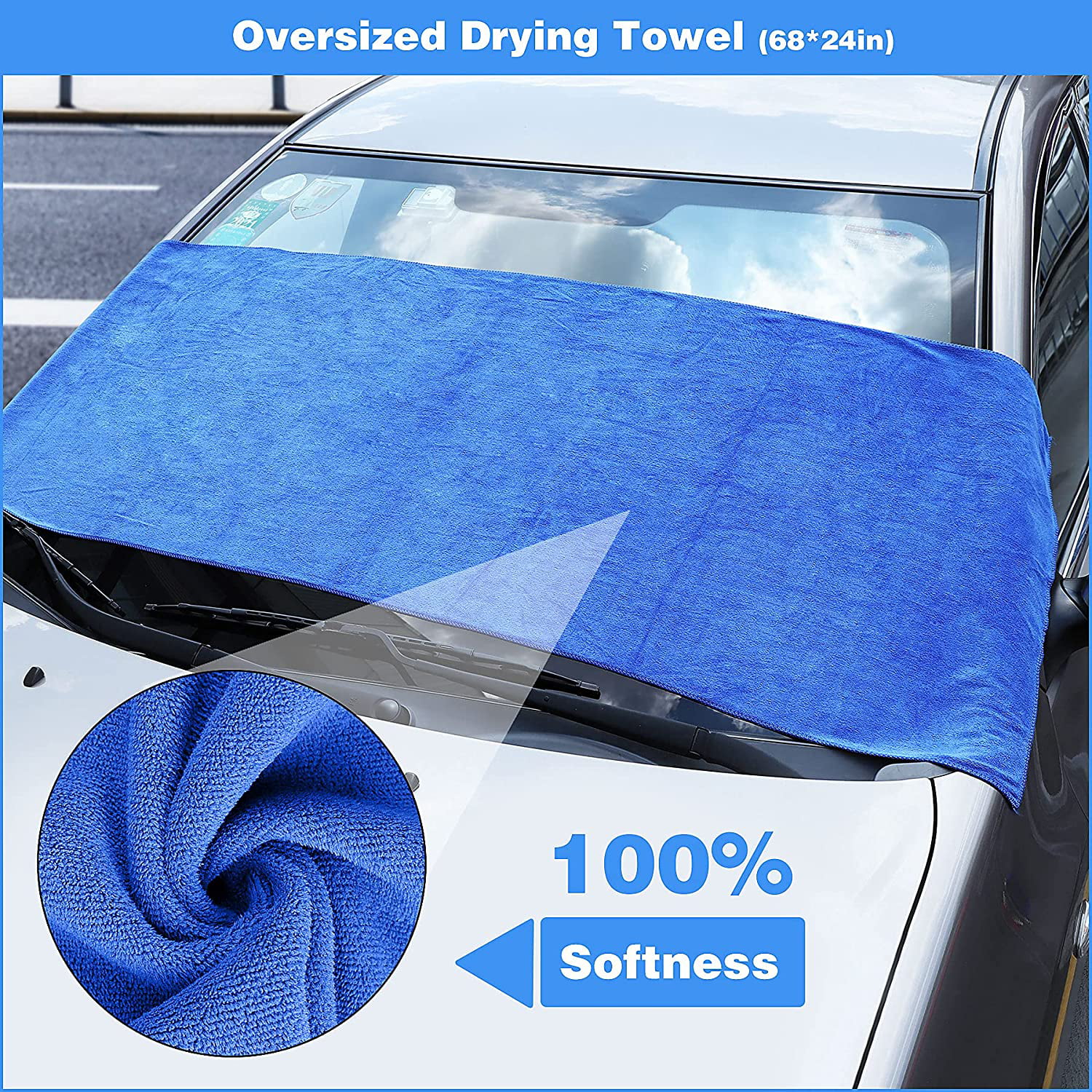 16pcs Large Microfibre Cleaning Auto Car Detailing Soft Cloths Wash Towel Duster 