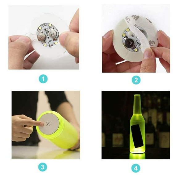 LLQKIGS LED 12 Pack Glow LED Bottle Lights Bottle Beautifiers LED Sticker Disc Glow Drinks And Coffee Mugs Set 60s Drinking Glasses Extra Large Drinking Cup We Are Happy to Serve You Ceramic Cup