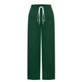 thumbnail image 6 of gbyLJF Velvet Pants for Women Dressy Drawstring Elastic Waist Wide Leg Pants Casual Jogger with Pockets, 6 of 7
