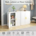 thumbnail image 4 of SAZYY Metal Bathroom Wall Cabinet with Door and Adjustable Shelves, Kitchen Hanging Cabinets, Buffet Sideboard Cabinet, Floor Cupboard, Over The Toilet Storage Cabinet, Wall-Mounted Cabinets,White, 4 of 7