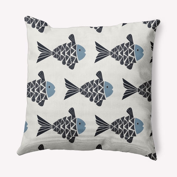 Simply Daisy 16" x 16" Fish Tales Nautical Decorative Indoor Pillow