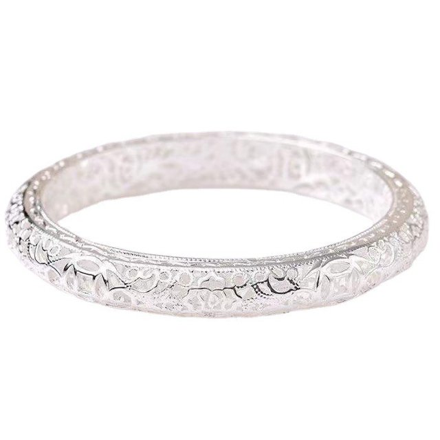 Pulsera vintage estilo palacio chino de cuproníquel bañada en plata