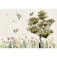 thumbnail image 2 of Kids Wallpaper Wall Mural - Flowers Painted in Watercolors, 2 of 5