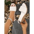 thumbnail image 1 of Women Metallic Detail Wedge Slide Sandals, Fashion Summer Sandals, 1 of 4