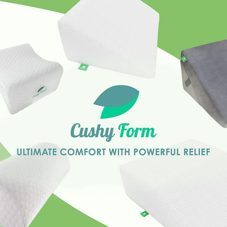 Cushy Form Wedge Pillows for Sleeping - Multipurpose Memory Foam Bed  Support Rest & Knee Pillow for Back, Neck & Post-Surgery, Versatile Snoring