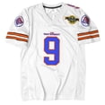 thumbnail image 1 of Camiseta de fútbol de los años 90 para fiesta Bobby Boucher #9 The Waterboy Sandler Camiseta de fútbol de la película del 50 aniversario (blanco grande), 1 of 5