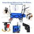 thumbnail image 5 of UHOMEPRO Ultra-Strong Folding Cart with 360° Wheels & Brake - 150LBS Capacity, All-Terrain Collapsible Wagon for Shopping, Garden, Beach, Outdoor Events (Blue + Steel), 5 of 11