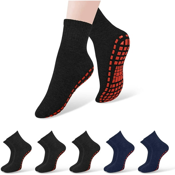 5 Pairs Non Slip for Women Men Yoga Pilates Hospital Slipper Socks