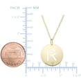 thumbnail image 2 of 14k Yellow Gold Initial Letter R Round Pendant Necklace, 18", 2 of 2