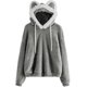 thumbnail image 3 of Sudaderas con capucha de lana difusa con orejas de gato para mujer y niña, linda sudadera con capucha, bloque de color, ropa de abrigo holgada y cálida para invierno, 3 of 5