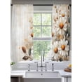 thumbnail image 3 of Sheer Curtains 63 Inches Long, Spring Floral Light Filtering Window Curtains for Living Room, Daisy Summer Botanical Vintage Flowers Rod Pocket Voile Sheer Curtain Drapes, 52"W x 63"L, 2 Panels, 3 of 8