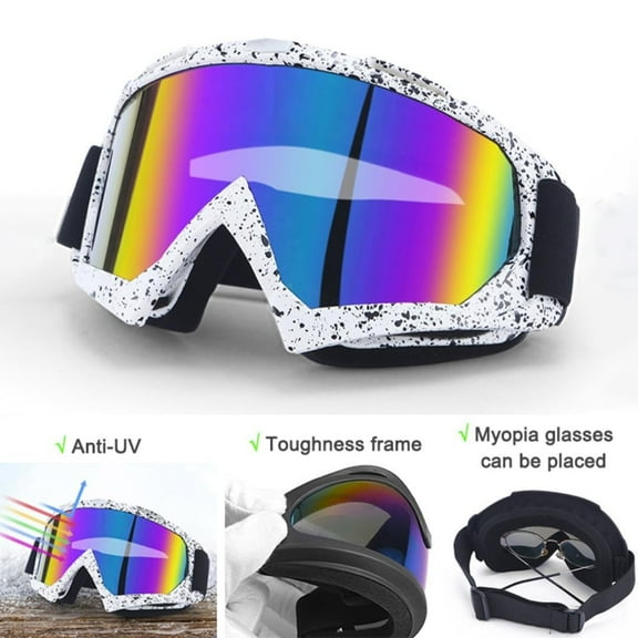 hwoehyo Windproof Motorcycle Goggles for Motorcycle, Cycling, Ski Snowboard Sports TPU PC