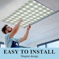 thumbnail image 6 of Sage Green Buffalo Plaid Fluorescent Light Covers, Farmhouse Green White Checkered Magnetic Light Covers for Ceiling Lights, Fluorescent Ceiling Shade for Classroom Bedroom Office 4x2Ft x 1PCS, 6 of 8