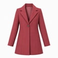 thumbnail image 4 of JOANKDMI Winter Wool Blend Pea Coat for Women Elegant Notched Lapel Single Breasted Mid-Length Trench Coat Casual Fall Office Dressy Outerwear Overcoat with Pockets, 4 of 7