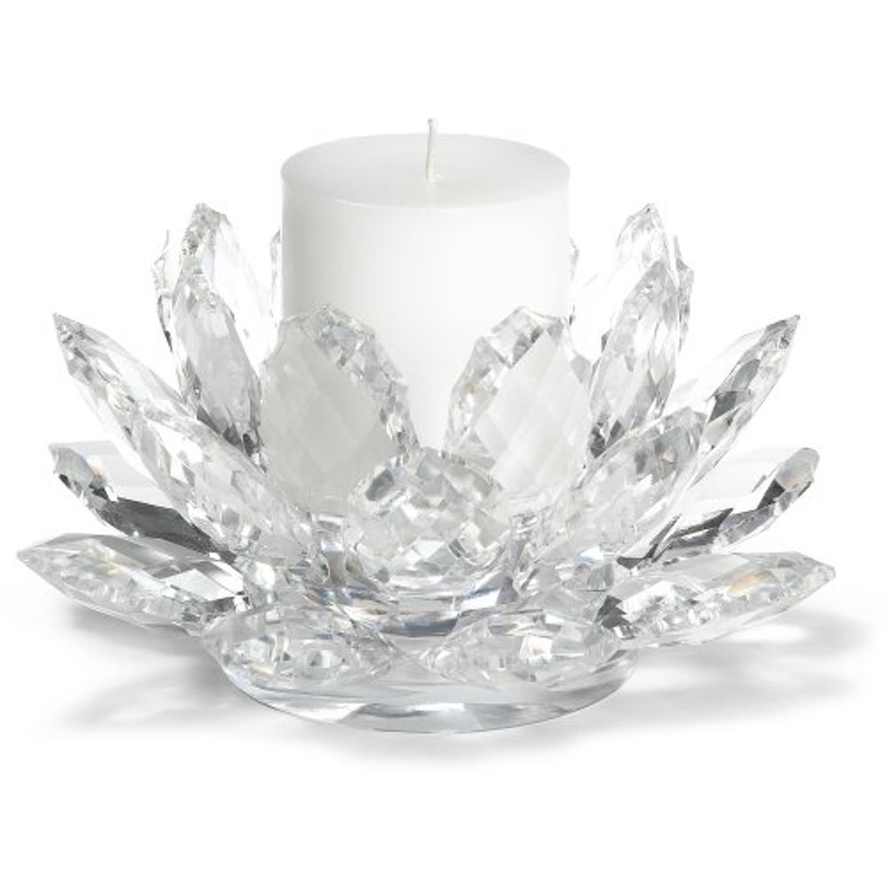 Godinger 15579 Lotus Pillar Candle Holder