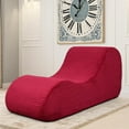 thumbnail image 3 of Lviden Corduroy Chaise Lounge Chair Couch Indoor Boneless Oversized High-Density Sponge Soft Sofa Human Body Curves for Yoga, Red, 3 of 14