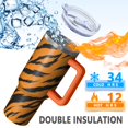 thumbnail image 5 of 40oz Tumbler with Handle and Straw, Vacuum Insulated Stainless Steel Travel Mug, Fits Car Cup Holder, Animal Print, 5 of 6