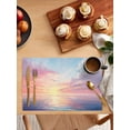 thumbnail image 2 of Sunset Ocean Pink Gradient Placemats Set of 4,Wipeable Washable Table Mats for Dining Tables,Watercolor Oil Painting Art Place Mats for Kitchen Event Party Tabletop Decor, 2 of 7
