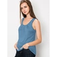 thumbnail image 2 of Made by Johnny Women's Casual Loose Fit Sleeveless Pleated Scoop Neck Tank Top XXL DENIM, 2 of 4