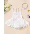 thumbnail image 2 of Bagilaanoe Newborn Baby Girl Summer Rompers Dress Butterfly Sleeveless Bodysuits + Hairband 3M 6M 9M 12M 24M Infant Tulle Patchwork A-line Dresses, 2 of 9
