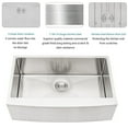 thumbnail image 4 of Mocoloo Stainless Steel Farmhouse Kitchen Sink 30 Inch Single Bowl Apron Front Farm Sink 16-Gauge Undermount Farmhouse Kitchen Sink, 4 of 7