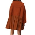 thumbnail image 5 of Elainilye Fashion Dresses for Women 2024 Casual Round Neck Hooded Sweatshirt Solid Color Dress Long Sleeve Plus Size Sweatshirt Skirt,Orange, 5 of 7