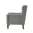 thumbnail image 6 of Upholstered Wingback Reading Accent Chair Set of 2 Fabric Armchair Wood Legs Removable Cushion Living Room Grey, 6 of 10