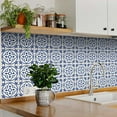 thumbnail image 2 of Mi Alma Vinyl Backsplash Decor - Blue White Floral Peel & Stick Tiles 6x6, 2 of 10