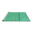 thumbnail image 2 of Ahgly Company Machine Washable Indoor Square Abstract Turquoise Blue Modern Area Rugs, 7' Square, 2 of 4