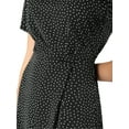 thumbnail image 5 of INSPIRE CHIC Women's Wear to Work Polka Dots Short Sleeve Elastic Waist Vintage Midi Dress with Slit M Black, 5 of 6