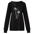 thumbnail image 4 of Qepwsc Womens Oversized T Shirts Button Long Sleeve Crewneck Basic Tee Tops Floral Print Casual Fashion Graphic Clothes Ladies Pullover Shirts Tops Loose Fits, 4 of 5