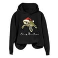 thumbnail image 2 of Merry Christmas Hoodies for Women 2025 Long Sleeve Sea Turtle Graphic Hooded Sweatshirt Pullover Tops, 2 of 6