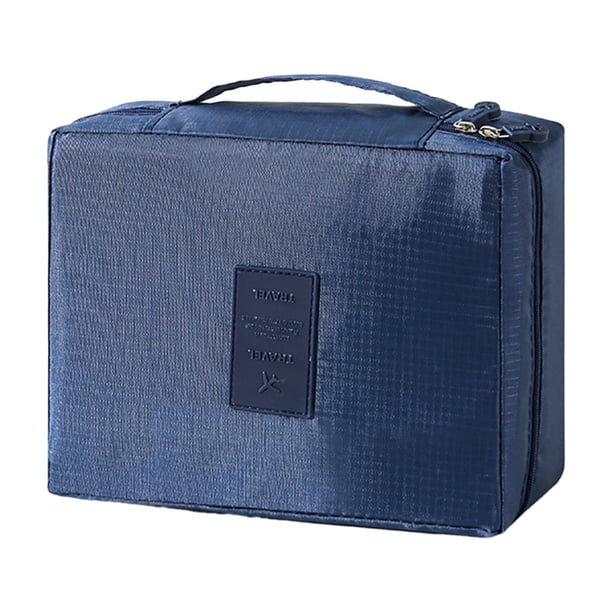Neceser organizador de maquillaje, estuche de aseo impermeable con asa, bolsa de viaje portátil para cosméticos, artículos de aseo, cuidado personal, hogar, baño, uso al aire libre.
