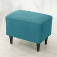 thumbnail image 2 of Stretch Ottoman Cover Slipcover Rectangle,Jacquard Fabric Sofa Slipcovers Stool Cover Footstool Protector Covers,Thick Soft Removable-Sky Blue-Ottoman, 2 of 6