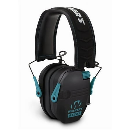 UPC: 0888151013045 | Walker s Razor Slim Shooter Teal Electronic Folding Hearing Protection Earmuffs