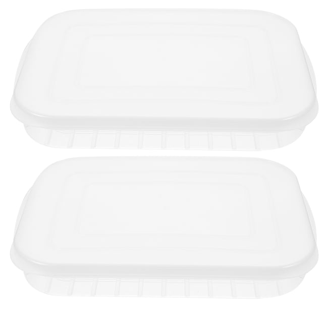 2 cajas para refrigerador, apilables y transparentes, para guardar mariscos.
