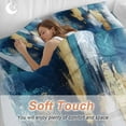 thumbnail image 4 of Abstract Graffiti Art Duvet Cover Set Queen Size, Gold Blue Blend Design 4 Piece Soft Microfiber Bedding Set with 1 Duvet Cover, 1 Flat Sheet, 2 Pillowcases, 4 of 9