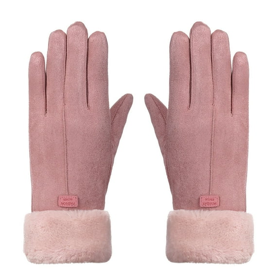 Otqutp Warm Gloves for Teen Girls Women Winter Gloves Ladies Girls Outdoor Heat Full Finger Lined Driving Gloves for Outdoor Cold Weather(Pink,One Size)
