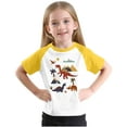 thumbnail image 6 of vokkrv Girls Boys Short Sleeve Cartoon Print T Shirts Kids Summer Tops Crewneck Tees 3-14 Years Yellow 4 Years, 6 of 6