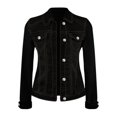 thumbnail image 4 of Byworldtasic Women's Basic Jean Jacket Stretch Soft Denim Coats Casual Long Sleeve Trucker Jacket, 4 of 8