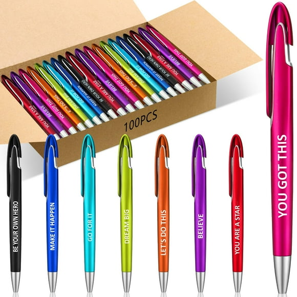Bolígrafos retráctiles Lincia de 14,5 cm, tinta negra, 100 unidades