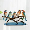thumbnail image 4 of Birds on a Branch Desktop Decor - Multicolor Hummingbird Craft Statues for Office, Home, Window Sill, and Aviary Themed Gifts, 4 of 4