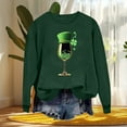 thumbnail image 5 of FDGIU ‌‌‌‌Women's Saint Patrick's Day Sweatshirt - Long Sleeve Green Shamrock Print Crew Neck Pullover, 5 of 6