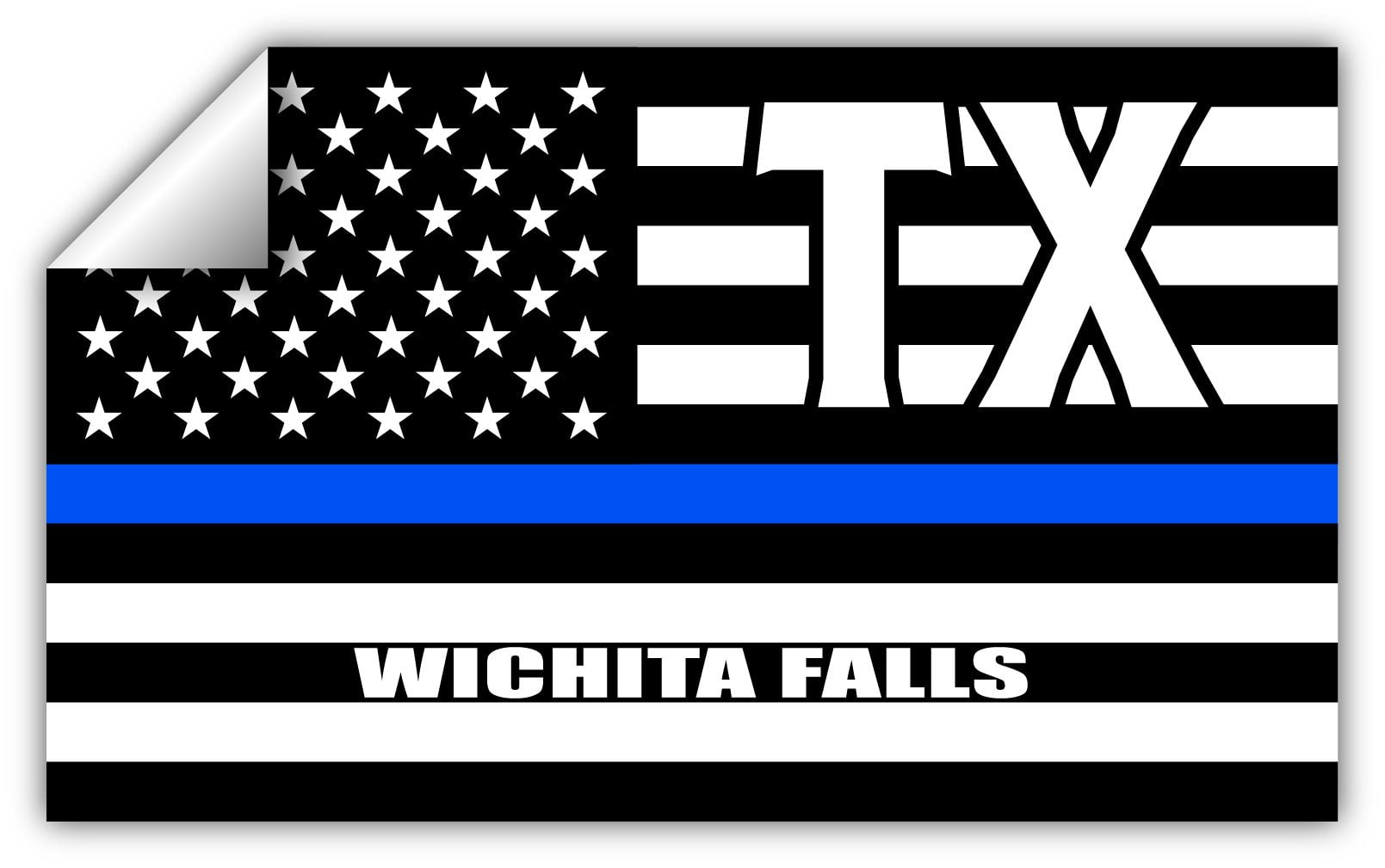 Wichita Falls TX Texas Wichita County Thin Blue Line Stealthy USA Flag