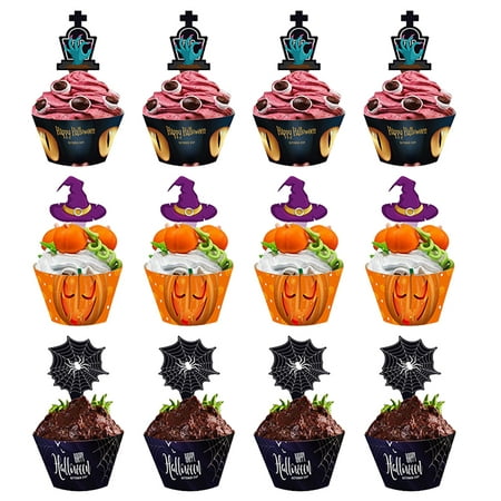 24pcs Cake Topper Set Y Diy Cupcake With Wrapper Canada - Diy Cupcake Toppers Size