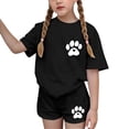 thumbnail image 4 of ITSAME Girls Outfit Sets, Loose Fit Crewneck T-Shirts and Shorts Summer Casual Fashion Clothes 2-Piece Black Size 4-5, 4 of 8