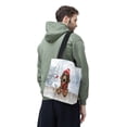 thumbnail image 3 of Playful German Shorthaired Pointer Welcomes Winter Snowy Day with Cardinal Bird All Over Print 3D Canvas Tote Bag GSP Lover Dog Gift Reusable Handbag - 2017, 3 of 5